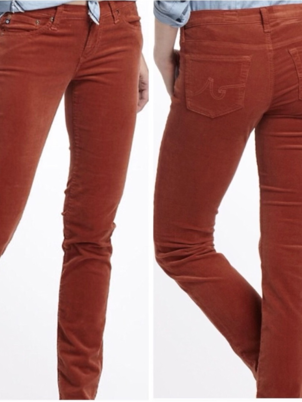 AG Adriano Goldschmied Rust Corduroy Skinny Jeans Sz 25.        Bx3